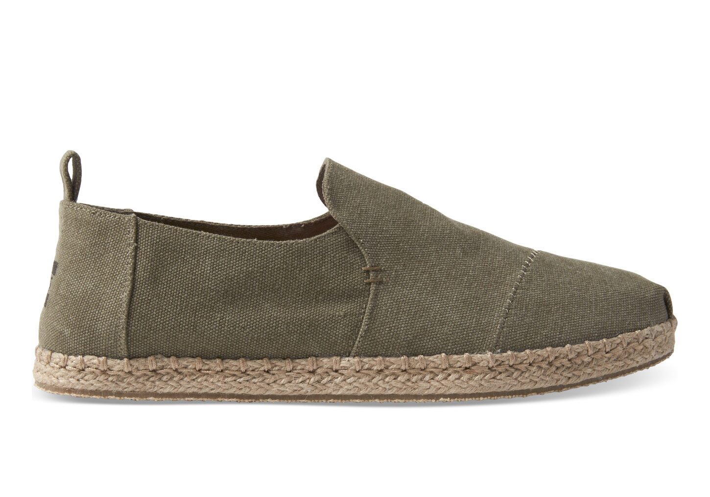 Toms Washed Canvas Deconstructed - Mens Alpargata Espadrilles - Olive - NZ - 350192PEG